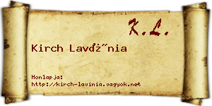Kirch Lavínia névjegykártya